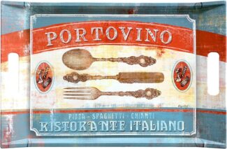 Lashuma Tablett Portovino, Melamin, (1-tlg), Farbenfrohes Kaffeetablett stapelbar 41x19 cm