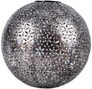 LED Solar-Steckleuchte, Kugel, silber-grau, Gold, 27 cm