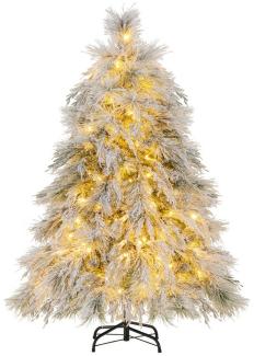 COSTWAY Künstlicher Weihnachtsbaum, 146cm mit 150 LEDs, 279 Spitzen & Ständer