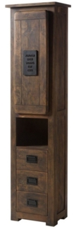 Massivmoebel24 Dreh-/Schwebetürenschrank #479 (Mango 50x35x195 braun lackiert RAILWAY #479)