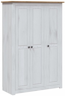 vidaXL Kleiderschrank 3-Türig Weiß 118×50×171,5 cm Kiefer Panama Serie 282663