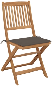 vidaXL Klappbare Gartenstühle 4 Stk. mit Kissen Massivholz Akazie 3064679