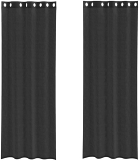 vidaXL Voile Vorhänge mit Ösen 2 Stk. Schwarz 140x300 cm 4102064