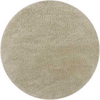 Kadima Design Strapazierfähiger & Kuscheliger Hochflor-Teppich "Lyne". Farbe: Beige, 133x133 cm