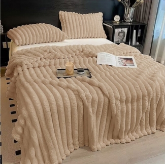 Wohndecke Kuscheldecke Milchsamt Blasen Decke Super Soft Wohndecke, CALIYO, Grobe Korddecke Für Bett Sofa Schlafzimmer Wohn Kuscheldecken