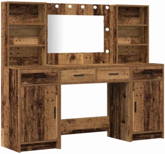 vidaXL Schminktisch Set mit Schubladen 3 pcs Altholz Holzwerkstoff 3334288