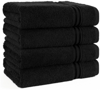 HAMMETEX Handtuch Set 4er Set Handtücher 50x100 cm, 100% Baumwolle, Weich & Saugstark, Frottier (Set, 4-St), mit Bordüre, einfarbig, weich