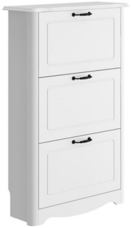 FUFU&GAGA Schuhschrank mit 3 Schubladen, 71.6*26.5*112cm, weiß, MDF
