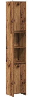 vidaXL Badschrank Altholz-Optik 30x30x183,5 cm Holzwerkstoff 856064