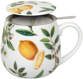 Könitz Tasse My favourite tea Zitrone mit Sieb und Deckel Porzellan 0,35 L, 3-tlg.