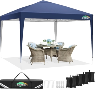 COBIZI Pavillon 3x3 Wasserdicht Stabil UV-Schutz 50+ Faltpavillon inkl. 4