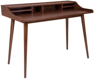 Schreibtisch >Hellerup< in Braun, Nussbaum - 120x88x60cm (BxHxT)