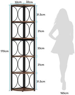 Celya Eckregal Eckregal, 170 cm hoch rustikales Bücherregal