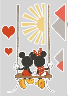 Komar Wandtattoo Mickey Swing - Größe 50 x 70 cm (7 St), selbstklebend, Wandsticker, Kinderzimmer