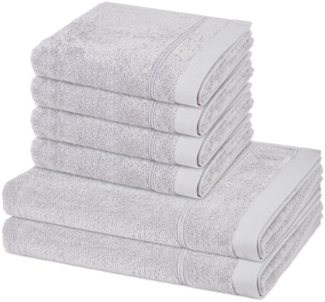 Ross Rubin 6 tlg. Frottier-Set - 4 X Handtuch (50 X 100cm), 2 X Duschtuch (70 X 140cm) - 480 - Granit