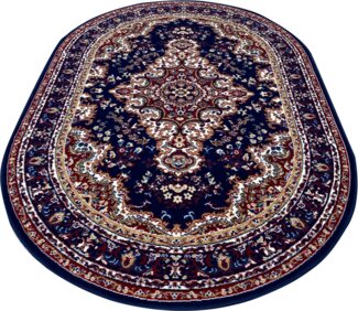 Home affaire Teppich Oriental, Made in Belgium, oval, Höhe: 7 mm, Orient-Optik, mit Bordüre, Kurzflor, pflegeleicht, elegant