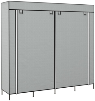 HOMCOM Stoffschrank Kleiderschrank Faltschrank mit Kleiderstange, 10 Fächern, 4 Schubladen (Kleiderstangen, 1-St, Stoffschrank) Dunkelgrau, 166 x 42,5 x 169,5 cm