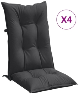 vidaXL Hochlehner-Auflagen 4 Stk. Melange Anthrazit 120x50x7 cm Stoff 4002344
