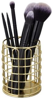 3 x Stiftehalter Metall rund gold 10040378