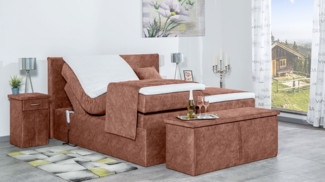 Meisterbetten Boxspringbett Nado 120x220 in DS-Altrosa, Matratzenbezug Nano, Ergoflex-Topper