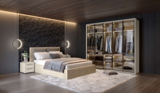 Places of Style Drehtürenschrank Opera Parsol-Glastüren, LED-Glasbodenbeleuchtung, mit und ohne Kranz Glastüren, UV-Lack, LED-Innenbeleuchtung, Soft-Close-Funktion