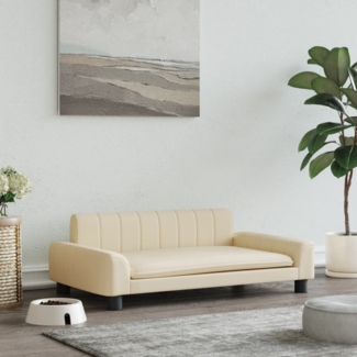 vidaXL Hundebett Creme 90x53x30 cm Stoff 171846