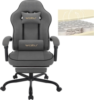 Woltu Gaming-Stuhl (1 St), mit Kopfkissen Lendenkissen Fußstütze ergonomisch, Tech-Stoff