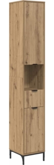 vidaXL Bad hoher Schrank mit Speicher Artisan-Eiche 31,5 x 33 x 190 cm 883413