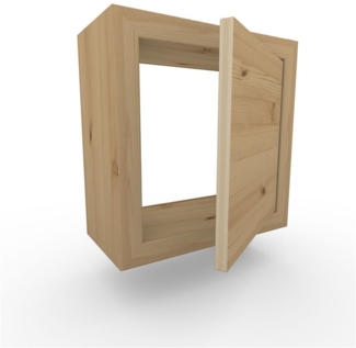 Nachttisch Nachtkommode Nachtkästchen ohne Rückwand ohne Zwischenboden Wandmontage mit Türe Fichte