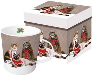 PPD Tasse Scarf Cats, Porzellan, Trendmug im Geschenkkarton