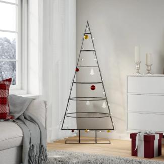 vidaXL Metall-Weihnachtsbaum für Dekorationen Schwarz 150 cm 4018948