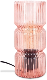 hofstein Tischleuchte Tischlampe aus Metall/Glas in Schwarz/Rosa, ohne Leuchtmittel, mit Glasschirm (10,5cm) u. An/-Auschalter, 1x E27, ohne Leuchtmittel