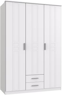 Kleiderschrank >BORKUM< (BxH: 135x199 cm) in WEISS - 135x199cm (BxH)