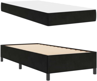 vidaXL Bettrahmen mit Matratze Schwarz 80 x 200 cm Stoff 3399026