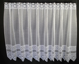 Gardinen Kranzusch Scheibengardine Blume Muster (1 St), Stangendurchzug, transparent, Stablöcher,transparent,verschiedene Höhen, Breiten