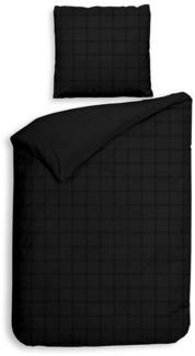 Heckett and Lane Diamante Bettwäsche 155 Moonless Black Bettwäsche 1 x Bettbezug 155x220 + 1 x Kopfkissenbezug 80x80 Moonless-Black schwarz