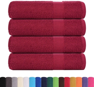 vidaXL Handtücher 4 Stk. Bordeauxrot 50x100 cm 360 g/m² 100% Baumwolle 136735