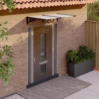 vidaXL Türvordach Schwarz und Transparent 152,5x90 cm Polycarbonat 153684