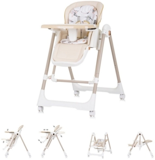 Chipolino Kinderhochstuhl 2 in 1 Milk Shake, verstellbar, Babyschaukel, Räder beige braun