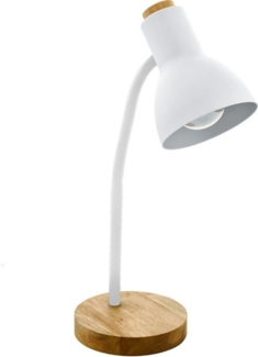 Eglo 98832 Tischleuchte VERADAL E27 1X40W Holz, Kunststoff, Stahl weiss, braun B:12,5 H:49cm mit Kabelschalter