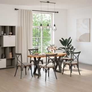 vidaXL Esstisch Hellbraun 180x90x74 cm Massivholz Eiche Oval 3305272