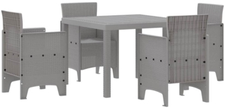 vidaXL Garten Essgruppe 5 pcs Hellgrau Polt Rattan 3378547