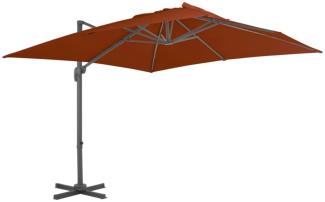 vidaXL Ampelschirm mit Aluminium-Mast 300x300 cm Terrakotta 312316
