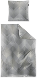 Irisette Wave Mako-Satin Bettwäsche 155x220 Zickzack grau beige 8624-11