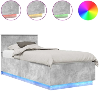 vidaXL Bettrahmen mit Kopfteil Beton Grau 100 x 200 cm Holzwerkstoff 3408106