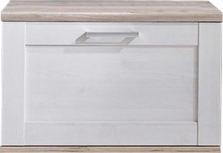 Garderobenbank Romy / Romance , Holzwerkstoff , Weiß, Holzfarben , 76 x 50 x 38 cm