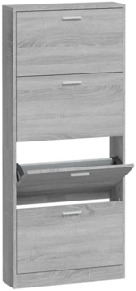 vidaXL Schuhschrank Grau Sonoma 59x17x150 cm Holzwerkstoff 342524