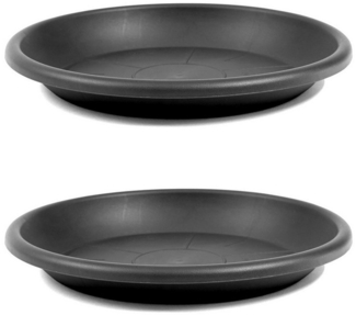 HAC24 Blumentopfuntersetzer Blumentopf Untersetzer Pflanztopf Blumenkübel Schale Pflanzschale, 2-tlg, Anthrazit Kunststoff Rund Ø 58 cm