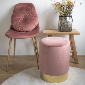 Eleganter Hocker CHANTAL rose Samt