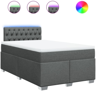 vidaXL Boxspringbett mit Matratze Dunkelgrau 120x200 cm Stoff 3288163